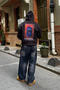Crimson Reverie Printed Oversize Unisex Black Hoodie - 7