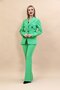 Men's Lapel Cross-Collar Jacket & Spanish-Cut Trousers-Green - 1047530