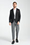 Baselnaa Men's Black Battal Large Size Slim-Fit Lined Button Basic Blazer Jacket - 2