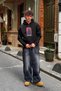 Crimson Reverie Printed Oversize Unisex Black Hoodie - 6