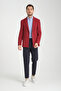 Baselna Krv Men's Red Double Breasted 6 Pieces Metal Button 4 Seasons Blazer Jacket - 3