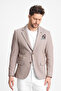 Abrines Men's Milk Brown Cotton Lycra Stretching Fabric Slim Fit Sports Blazer Jacket - 6