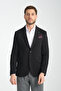 Baselnaa Men's Black Battal Large Size Slim-Fit Lined Button Basic Blazer Jacket