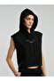 Ever Classics Wmn Black Women's Crop Hooded Sleeveless Sweatshirt - 2