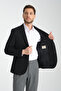 Baselnaa Men's Black Battal Large Size Slim-Fit Lined Button Basic Blazer Jacket - 7