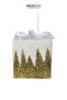 Christmas Ornament Glitter Zigzag Gift Box Gold 15 cm - 3