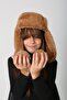 Camel Plush Fur Headband with Earmuffs and Pompom for Girls - 4