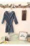4 Layer Muslin Bathrobe – 100% Organic Cotton - Indigo