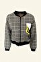Yellow Plaid Jacket with Embroidered Pockets - 2
