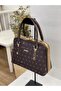 339 Stone Lock Detail Both Hand and Shoulder Bag for Women - 3