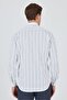 Men's Long Sleeve Striped Pattern Italian Collar Flexible Slim Fit Shirt 1004250203 - 5