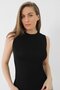 Black Women's Bamboo T-Shirt Crew Neck Sleeveless Undershirt