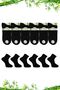 Men's Bamboo Half-Crew Plain Black Seamless Socks 6-Pack