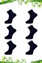 Men's Bamboo Half Socks Plain Navy Blue Socks Stitch-Free Pack of 6 - 2
