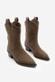 Women's Pointed Toe Cowboy Stitching Detailed Western Boots Voleta Brown Suede - 5