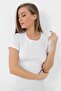 2-Pack Women's White T-Shirt Crew Neck Short Sleeve Undershirt 100% Cotton Rib - 3