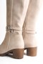 Zauhilde Women's Buckle Detailed Heeled Boots 0012746 Matte Beige - 2