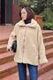 Tedy Plush Coat with Piping Detail Milk Coffee - 2