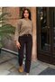 Women's Light Brown Cut-Off Leg Length Fit Jean Denim Pants - 3