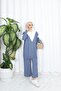 Elegant Collar Detail Knitwear Suit