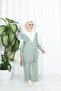 Elegant Collar Detail Knitwear Suit - 2