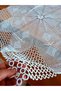 Handmade Tıg Lace Fiskos Tablecloth, Hand Knitted Fis Kos Coffee Table Cover 100 cm - 7