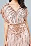 Angelina Maxi Flapper Dress in Blush - 4