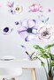 Purple Begonia Flowers Pastel Color Wall Sticker Set - 2