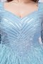 Soft Indigo Feathered Maxi Dress with Sweetheart Neckline & Embellished Detailing - 6