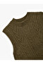 Sleeveless Stand Collar Textured Knitwear Sweater - 5