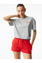 Oversize Short Sleeve Crew Neck Printed Sports T-Shirt - 2