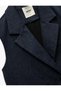 Double Breasted Collar Sleeveless Crop Blazer Vest - 5