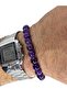 Amethyst Natural Stone Bracelet, Certified Natural Stone, Adjustable Elastic Bracelet - 2