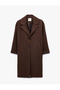 Double Breasted Collar Pocket Long Sleeve Buttoned Cashmere Coat - 3