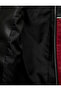 Long Sleeve Color Block Pocket Zipper Faux Leather Biker Jacket - 6