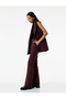 Slim Fit Pocketed Belt Detailed Spanish Leg Fabric Trousers