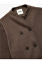 Long Sleeve Stand Collar Buttoned Double-Breasted Cashmere Jacket - 5