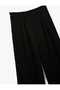 Plaid Fabric Pocket Pleated Plain Wide Leg Palazzo Trousers - 5