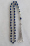 Silver-Enamel Rosary, Four-Drop Model Metal Tassel Rosary. Gift Boxed