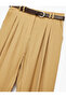 Modal Fabric Pleated Pocket Belted Carrot Cut Trousers - 5