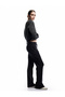 High Waist Straight Wide Leg Knitwear Trousers with Lace-Up Pockets at the Waist