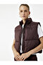 Stand Collar Sleeveless Zippered Water Repellent Crop Puffer Vest - 2