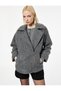 Long Sleeve Pocket Zipper Detailed Short Boucle Coat - 2