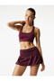 High Waist Cotton Mini Sports Shorts Skirt - 2