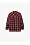 Long Sleeve Pocket Detailed Plaid Oversize Shirt Jacket - 4