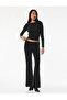 Slim Fit Long Sleeve Round Boat Neck Glitter T-Shirt - 2