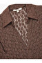Slim Fit Semi-Transparent Long Sleeve Turn-Down Collar Lace Shirt - 5