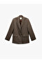 Double Pocket Long Sleeve Double Breasted Blazer Jacket - 2