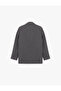 Long Sleeve Viscose Blended Double Breasted Collar Oversize Blazer Jacket - 4