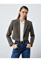 Double Breasted Long Sleeve Button Crop Blazer Jacket - 2